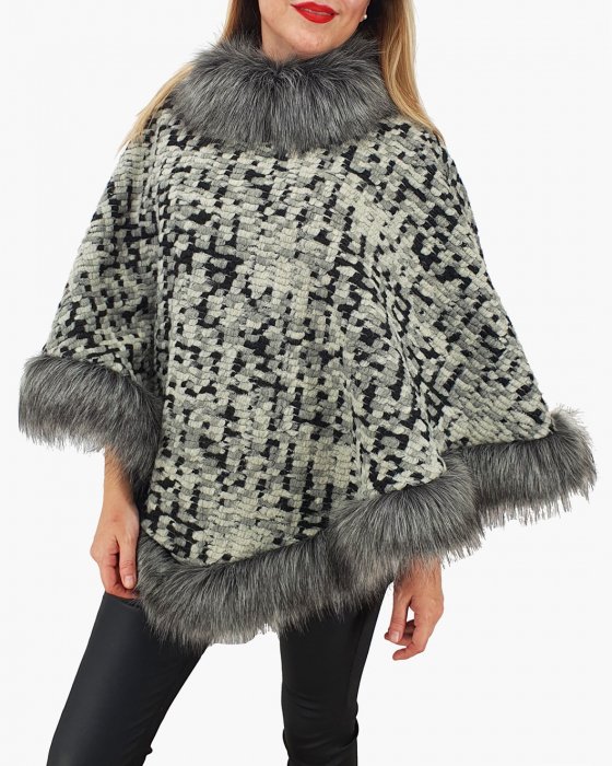 Poncho din lana cu blana 11 Poncho din lana cu blana 11