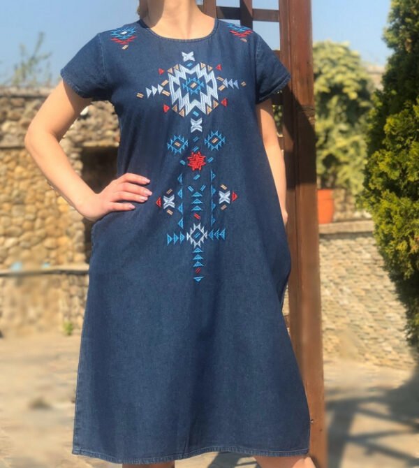 Rochie Traditionala din denim Sanda