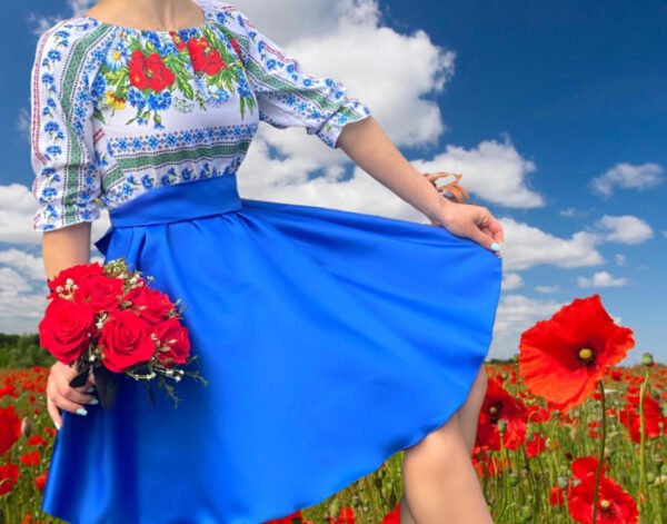 Rochie Traditionala stilizata cu Maci 11