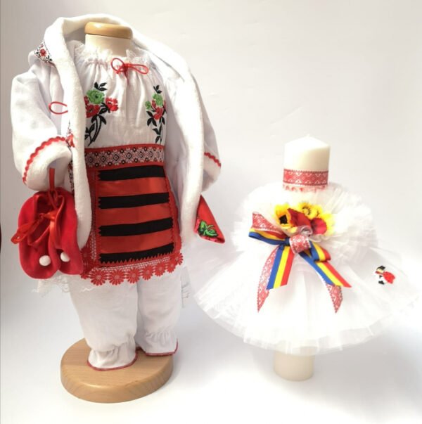 Set Traditional Botez Fetita Costumas Lumanare 2
