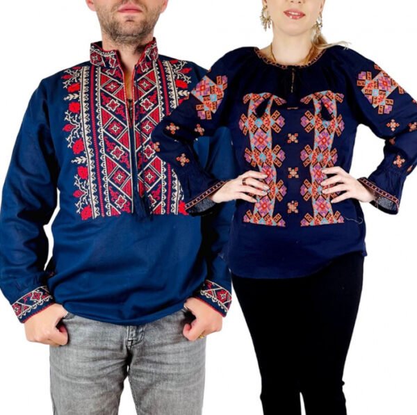 Set Traditional Cuplu 97 Camasi traditionale cu broderie