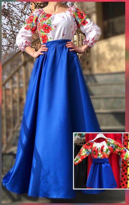 Set rochii stilizate traditional Mama si Fiica model 10