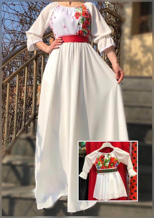 Set rochii stilizate traditional Mama si Fiica model 11