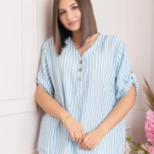 Bluza casual Freya cu dungi bleu