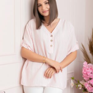 Bluza casual Freya cu dungi roz