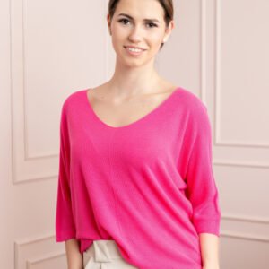 Bluza ciclam cu maneci liliac