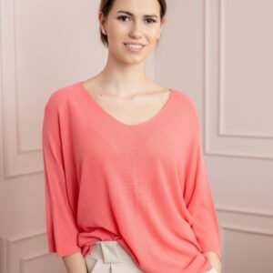 Bluza corai cu maneci liliac