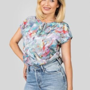Bluza cu snur si imprimeu flamenco