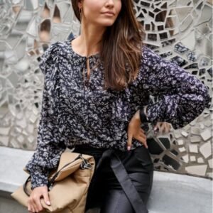 Bluza cu volane si imprimeu floral