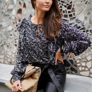 Bluza cu volane si imprimeu floral