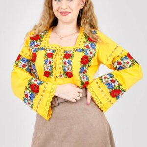 Bluza galbena cu motiv floral multicolor Adina 02