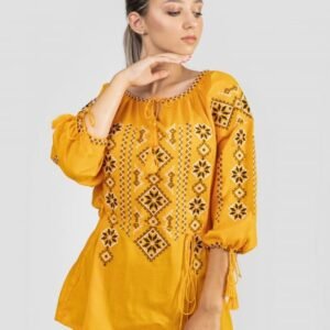 Bluza galbena cu motiv geometric multicolor Edith
