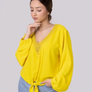 Bluza galbena cu nod in talie