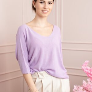 Bluza lila cu maneci liliac