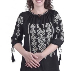 Bluza neagra cu motiv gri Ivona