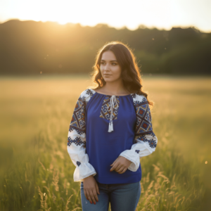 Bluza stilizata cu motive traditionale Laura