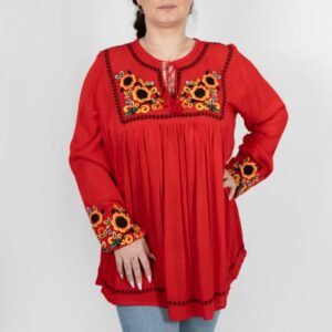 Bluza tip ie cu broderie florala - Lavinia 5