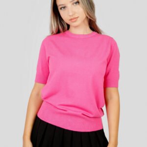 Bluza tricotata ciclam cu fir stralucitor