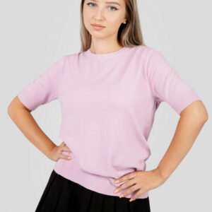 Bluza tricotata roz cu fir stralucitor
