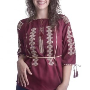 Bluza visinie cu motiv geometric auriu Melissa 03