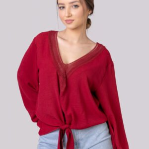 Bluza visinie cu nod in talie