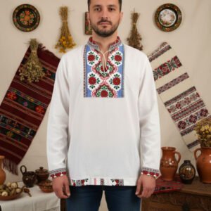 Camasa barbateasca stilizata cu imprimeu traditional - Model I