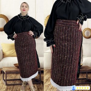 Catrinta si brau traditionala cu fir de lame pentru dama - Silvia 2
