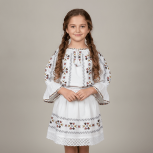 Compleu Traditional cu broderie pentru fetite - Olimpia