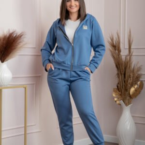 Compleu dama casual-sport albastru cu gluga Josie