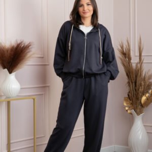 Compleu dama casual-sport bleumarin cu gluga Deanna