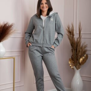 Compleu dama casual-sport gri cu gluga Josie