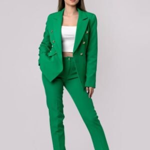 Compleu verde cu sacou si pantaloni