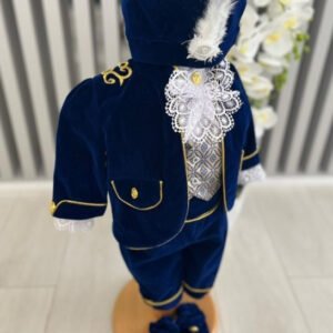 Costum Print Baieti din catifea - bleumarin