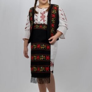 Costum Rochie, Vesta, brau si fota fetita