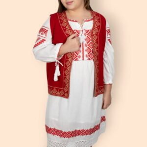 Costum Rochie si Vesta traditionala fetite Olguta