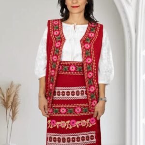 Costum Traditional Vesta, brau si 2 Fote brodate Olguta 2