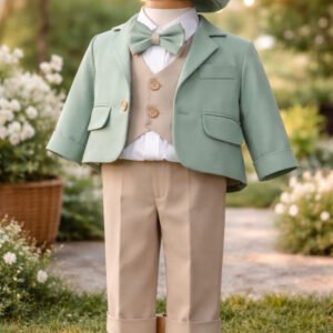 Costum baieti botez Mathias 2- turcoaz
