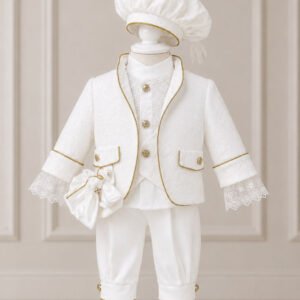 Costum de Print pentru Botez - Alb