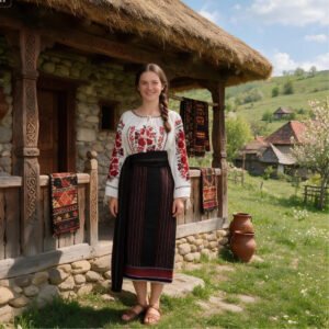Costum popular format din catrinta , brau si ie - Alexandra