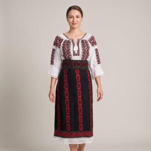 Costum popular format din catrinta , brau si ie - Amita 2