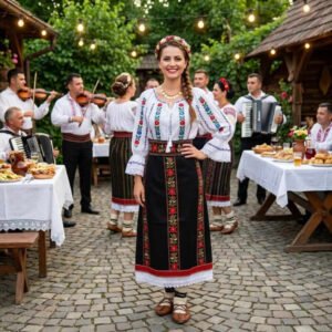 Costum popular format din catrinta , brau si ie - Isadora