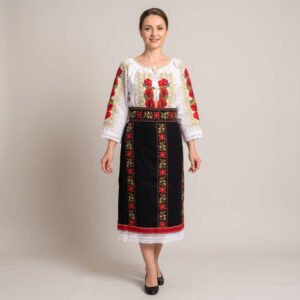 Costum popular format din catrinta , brau si ie - Maci