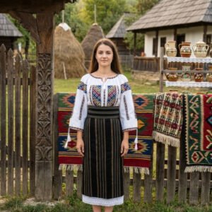 Costum popular format din catrinta , brau si ie - Roberta 2