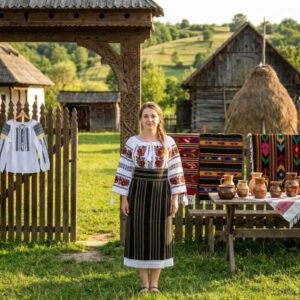 Costum popular format din catrinta , brau si ie - Roberta