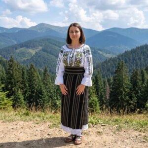 Costum popular format din catrinta , brau si ie - Robertina