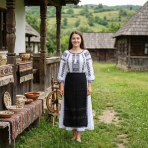 Costum popular format din catrinta , brau si ie - Sandica