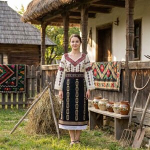 Costum popular format din catrinta , brau si ie - Steluta 3