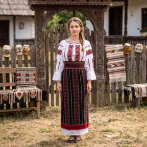 Costum popular format din catrinta , brau si ie - Tania