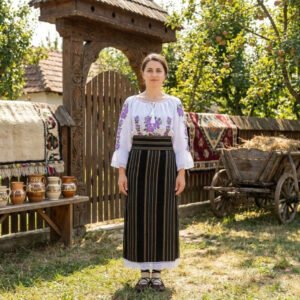 Costum popular format din catrinta , brau si ie - Trandafira