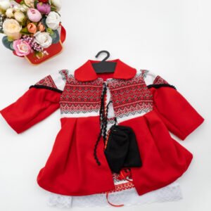 Costum traditional fetita - Palton Rochita Fota Batic si Botosei 3